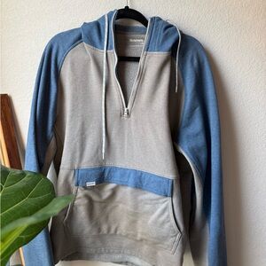 Simms Men's Zip-Up Sweater in Blue and Gray